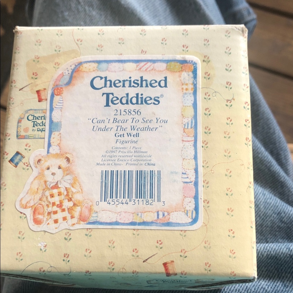 Cherished Teddies Cream & Pastel 'Get Well' Bear Box Art